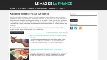 Page d'accueil du site : Le Mag de la Finance