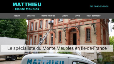 Page d'accueil du site : Matthieu Monte Meubles