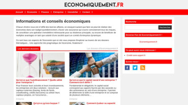 Page d'accueil du site : Economiquement.fr
