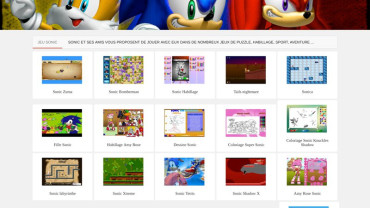 Page d'accueil du site : Jeu Sonic