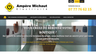 Page d'accueil du site : Ampère Michaut Electricité