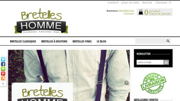 Page d'accueil du site : Bretelles homme