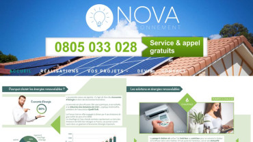 Page d'accueil du site : Nova Environnement
