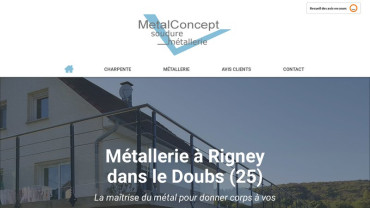 Page d'accueil du site : Métal Concept