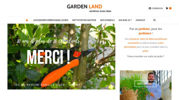 Page d'accueil du site : Garden Land