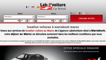 Page d'accueil du site : Label voiture