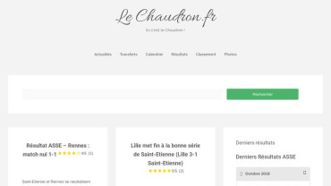 Page d'accueil du site : Le Chaudron