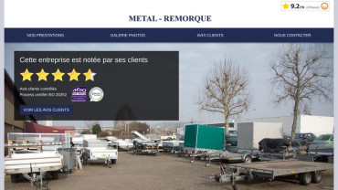 Page d'accueil du site : Métal Remorque