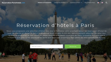 Page d'accueil du site : Réservation Paris Hôtels