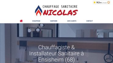 Page d'accueil du site : Chauffage Sanitaire Nicolas