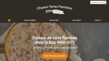 Page d'accueil du site : L'Espace Tartes Flambées
