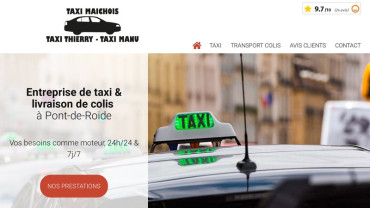 Page d'accueil du site : Taxi Maichois
