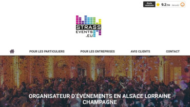 Page d'accueil du site : Strass Events