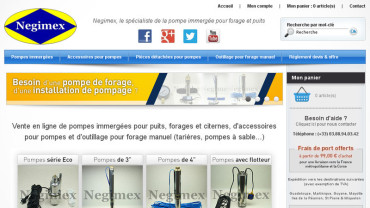 Page d'accueil du site : Negimex