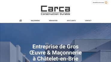 Page d'accueil du site : Carca Construction Durable