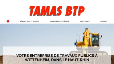 Page d'accueil du site : Tamas BTP