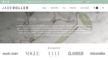 Page d'accueil du site : Jade Roller
