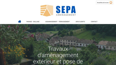 Page d'accueil du site : SEPA Aménagement