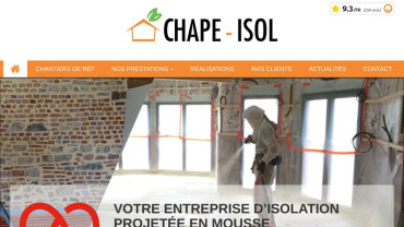Page d'accueil du site : Chape Isol