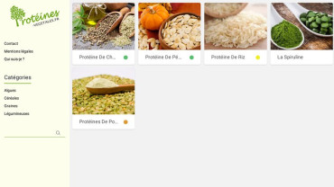 Page d'accueil du site : Protéines végétales