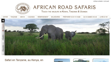 Page d'accueil du site : African Road Safari