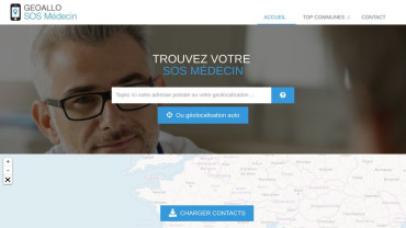 Page d'accueil du site : GEOALLO SOS Médecin