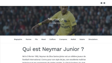 Page d'accueil du site : Neymar Football