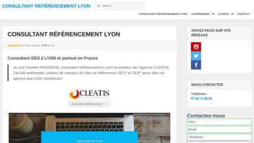 Page d'accueil du site : Cleatis