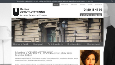 Page d'accueil du site : Martine Vicente-Vettraino