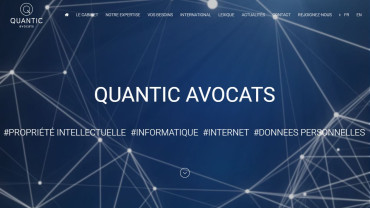 Page d'accueil du site : Quantic Avocats