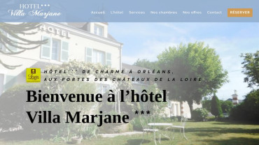 Page d'accueil du site : Hôtel Villa Marjane