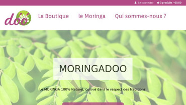 Page d'accueil du site : Moringadoo