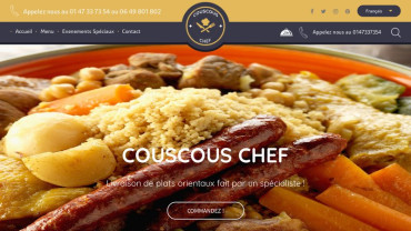 Page d'accueil du site : Couscous Chef