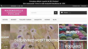 Page d'accueil du site : Mademoiselle Foulard