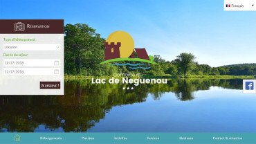 Page d'accueil du site : Camping du Lac de Neguenou