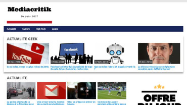 Page d'accueil du site : Mediacritik