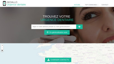 Page d'accueil du site : Geoallo Urgence dentiste