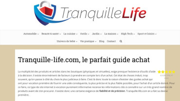 Page d'accueil du site : Tranquille-life