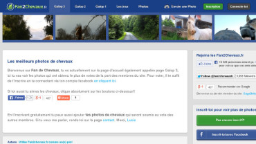 Page d'accueil du site : Fan de Chevaux