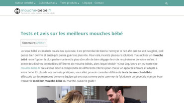 Page d'accueil du site : Mouche Bébé