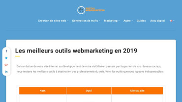 Page d'accueil du site : Outils-Webmarketing