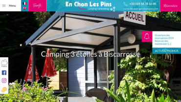 Page d'accueil du site : En Chon Les Pins