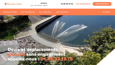 Page d'accueil du site : Electricien Créteil Service