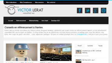 Page d'accueil du site : Victor Lerat