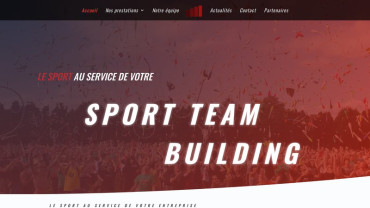 Page d'accueil du site : Sport team Building