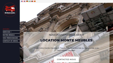 Page d'accueil du site : MSJ Monte Meubles