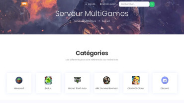 Page d'accueil du site : Serveur Multigames