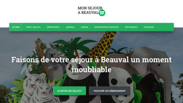 Page d'accueil du site : Mon Séjour à Beauval