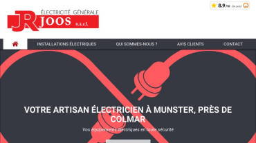 Page d'accueil du site : Electricité Générale Joos