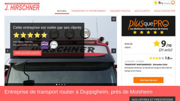 Page d'accueil du site : Transports Hirschner